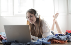 woman using a laptop