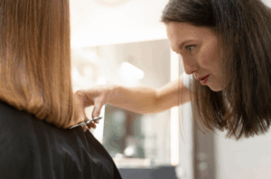 trimming hair 